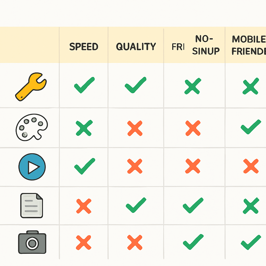 10 best YouTube thumbnail downloaders compared — feature matrix diagram