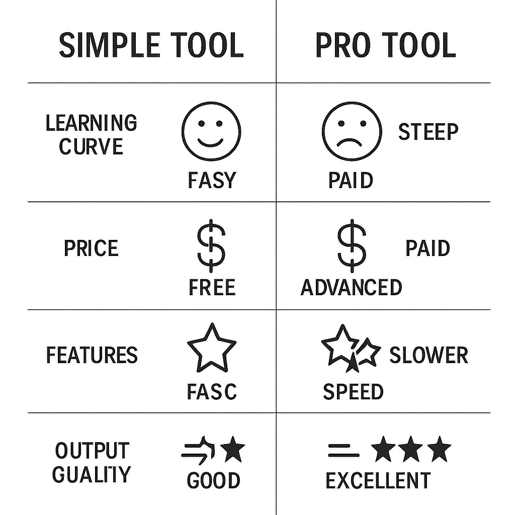 Canva vs Photoshop for YouTube thumbnails — feature comparison diagram