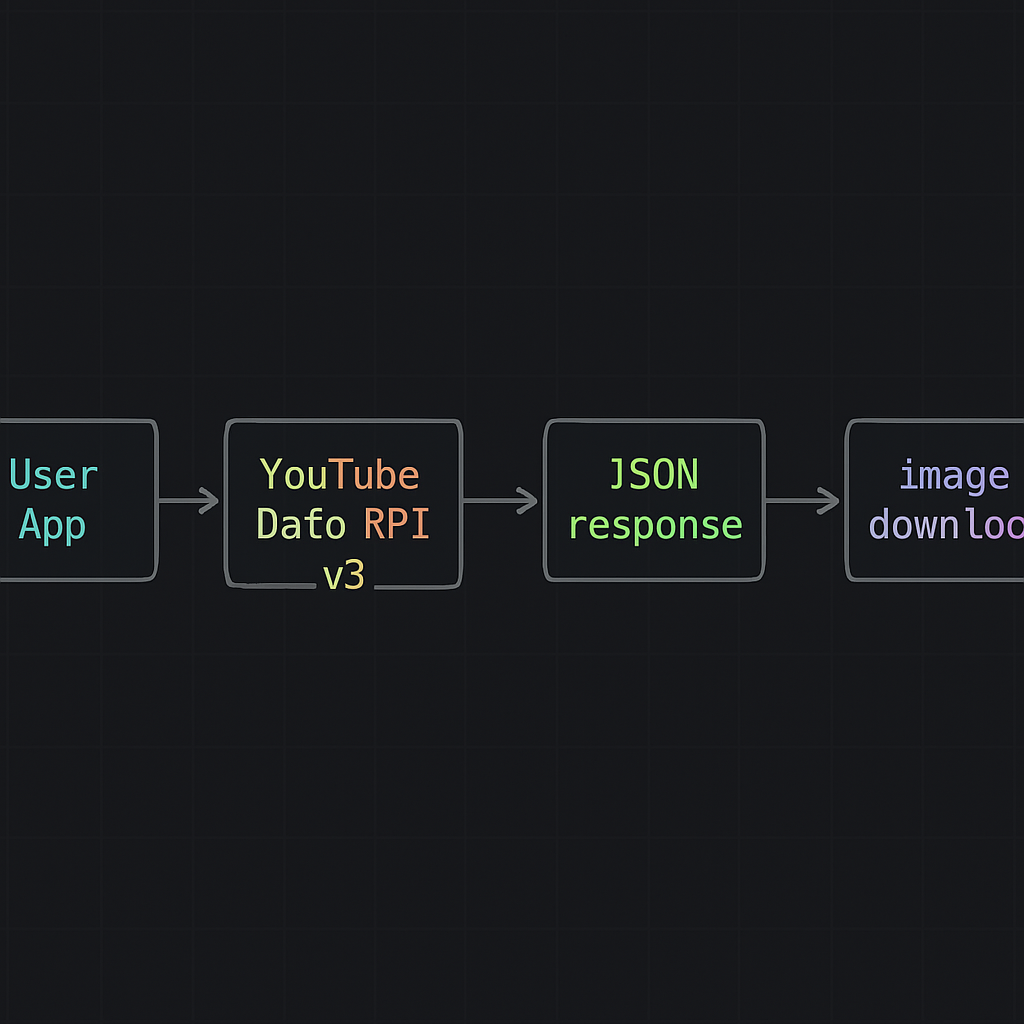 YouTube thumbnail API for developers — request/response diagram